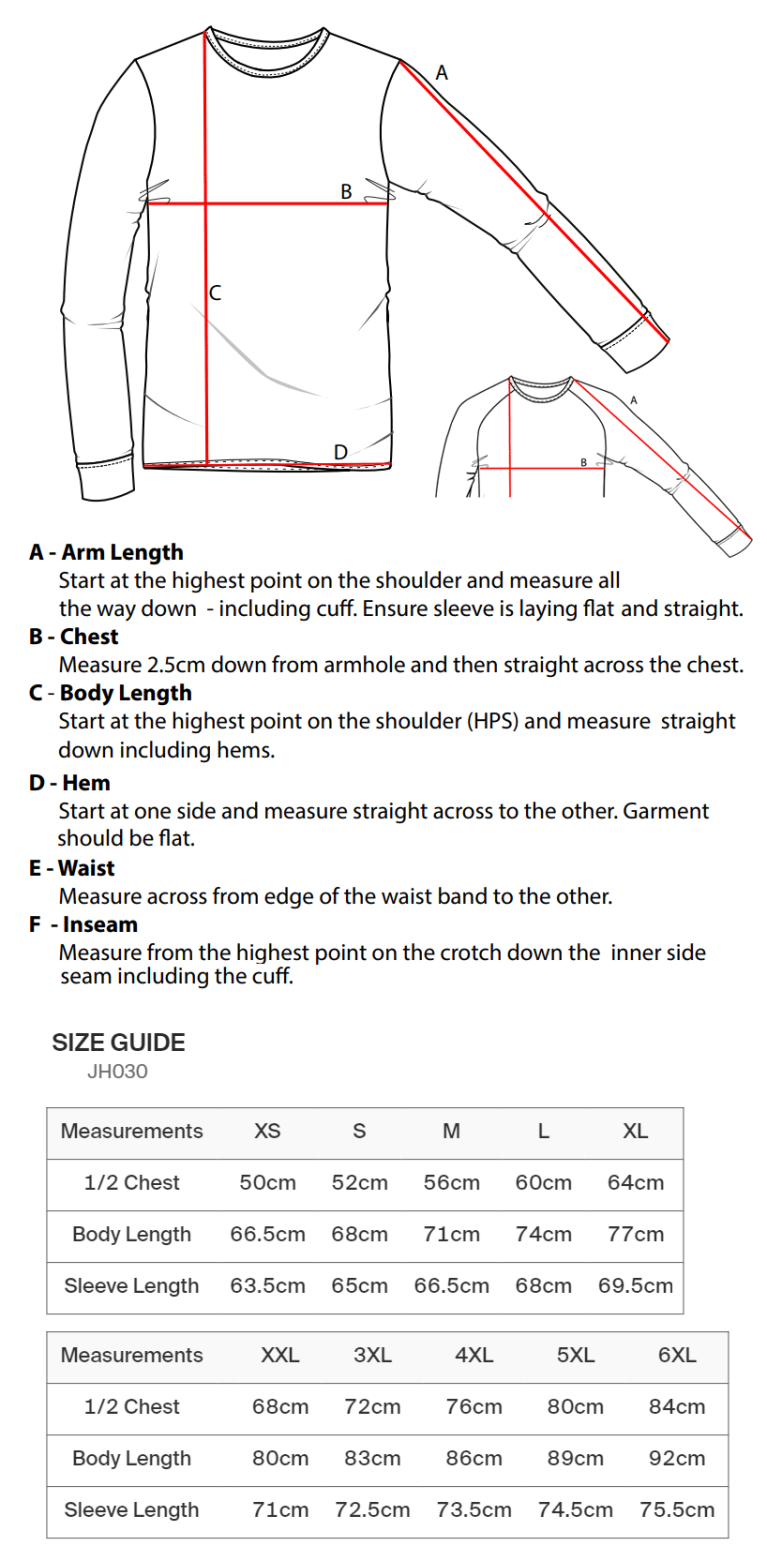 Rossendale Harriers - Sweatshirt - Unisex Fit - Size Guide